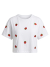Mini Red on white oversized cotton top