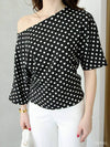 Wide Neck Polka Dot Top