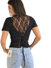 Corset Cotton Dantelle Back Top