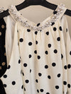 Polka Dot Pearl Satin Top