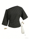 Wide Neck Polka Dot Top