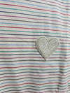 Colorful striped heartful cotton top