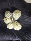 One shoulder Pearl Flower Top
