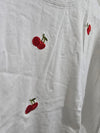 Mini Red on white oversized cotton top