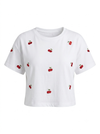 Mini Red on white oversized cotton top