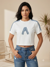 "A" cotton white crop top