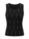 Round Neck Strass Marselisé Top