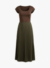 Olive Green Pleated Skirt