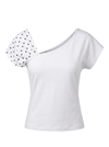Papillion shoulder white cotton top