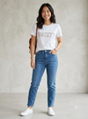 "SWEET" colorful white cotton top
