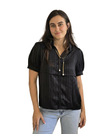 Patterned half sleeve Satin top with Necklace