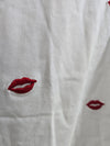 Mini Red on white oversized cotton top