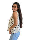 Polka Dot Pearl Satin Top