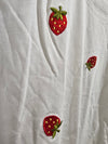 Mini Red on white oversized cotton top