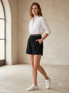 Cotton Double waisted shorts