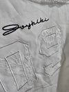 "09" one shoulder white cotton top