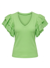 V neck Ruffle Shoulder Top