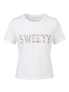 "SWEET" colorful white cotton top