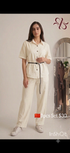 Linen off-white set with belt